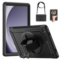 Dėklas Samsung Galaxy Tab A11 A9 8.7 Plus 11 colių X216B Atsparus smūgiams Saugus PC Silikono Hibridinis Stovas Planšetinio kompiuterio Dangtelis A11 8.7 inch juoda