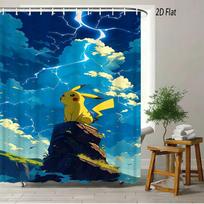 2D plokščias Pokemonas Psyduck Mielas animacinis vonios dušo užuolaida 1pc-90x180 yellow