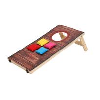 Cornhole rinkinys Lauko žaidimas Nešiojimo dėklas Sulankstomas Cornhole žaidimas Vaikams ir suaugusiems Vidaus ar lauko žaidimai kieme A brown