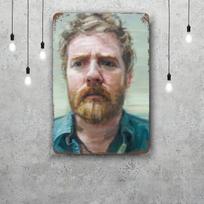 Glen Hansard Dekoratyvinis Plakatas Vintažinis Skardos Ženklas Metalinis Ženklas Dekoratyvinė Lentelė Pub Baro Vyriškam Kambariui Klubui Sienos Dekoracija 20x30cm（7.8x11.8inch） gray