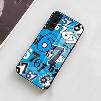 67 Šeši Septyni Telefono dėklas Samsung A56 A36 A26 A16 A15 A25 A35 A55 A14 A34 A24 A54 Stiklinis dėklas Samsung A12 4G blue
