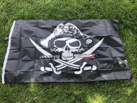 SKRYDŽIO VĖLIAVA 90X150cm Jolly Roger Kaukolė Kryžiuotos Kaulai Piratas Mirusiojo Krūtinės Vėliava kabantis poliesterio vėliava Decoration 60x240cm