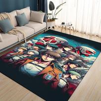 3D Žygis į Titanus Animacinis Erenas Mikasa Anime Kilimas Svetainės Miegamojo Namų Sofos Dekoras, Vaikų Žaidimų Neslystantis Grindų Kilimėlis 80x120cm( 31x47in)