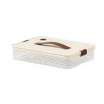 Dumpling Storage Box Transparent Stackable with Handle Design Safe Odorless Freezer Storage Organizer for Kitchen S white