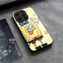 S-SpongeBob P-Patrick StarTelefono dėklas IPhone 17 Air 16 E Pro Max 15 14 13 Mini 12 Pro 11 Max Plus Juodas stiklinis dangtelis iPhone17 Pro beige