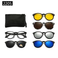 22XX magnetiniai prisegami poliarizuoti akiniai nuo saulės apsaugai nuo UV spindulių ir vairavimui PC Frame + Free Case black