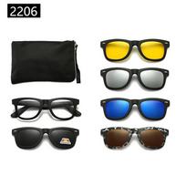22XX magnetiniai prisegami poliarizuoti akiniai nuo saulės apsaugai nuo UV spindulių ir vairavimui TR Frame + Free Case black