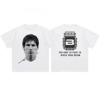 Cristiano Ronaldo Neymar Lionel Messi Futbolo Superžvaigždės Portretas Spausdintas Marškinėliai Vyrams Moterims Medvilninis Laisvas Kasdienis Trumpomis Rankovėmis T-shirt M gray