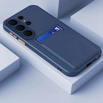 Dėklas Samsung Galaxy S26 S 26 Plus S26+ Edge Ultra S25 S25FE Galinis dangtelis Matinis Minkštas TPU Piniginė Kortelės Lizdas Atsparus smūgiams Telefono dėklas For Samsung S25 mėlyna