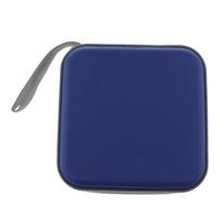 Zippered Plastic CD DVD Case 40 Disc Capacity Mini Organizer Square Storage Pouch for Collections mėlyna