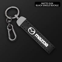 AAEW1 Automobilio raktų pakabukas Prabangus natūralios odos raktų pakabukas Vienspalvė sagtelė Mazda 3 bk bl 323 Axela Atenza CX-3 CX-4 CX5 Automobilio aksesuaras black