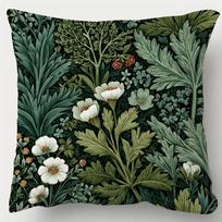 1 vnt. William Morris žali augalai žolė gėlės užvalkalas pagalvei - Seno stiliaus augalinis užvalkalas pagalvei su užtrauktuku Peach skin 18*18(CM)-1Pcs gray