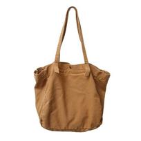 Lazy wind tote bag women's new washed canvas literary bag Japanese large-capacity class canvas bag 39*15*34 ruda