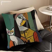 Tapybos meno Pikaso Pagalvė Pagalvės užvalkalas Užvalkalas Baldų apmušalas Sofa Mesti pagalvę Namų dekoras Pagalvės užvalkalas Peach skin 18*18(CM)-1Pcs