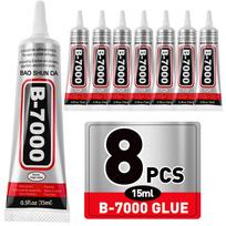 8 vnt. B7000 dervos klijai - Vandeniui atsparūs skaidrūs B-7000 klijai (15g/0.5 fl. oz.) Papuošalams, kalnų krištolams ir mobiliesiems telefonams gray
