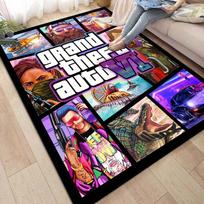 3D GTA Grand Theft Auto Game Rug for Bedroom, Living Room, Sofa Decoration, Large Children's Rug 60x90cm( 23x35in ) white