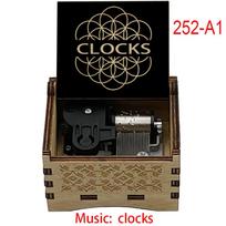 Mediniai muzikiniai laikrodžiai Coldplay Mechaniniai muzikiniai dėžutės dovanos Kalėdoms, gimtadieniui, Valentino dienai, draugams, mylimiesiems (as the picture,Small) black