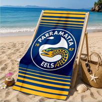 Parramatta Eels Team Crest Beach Towel, Quick-drying, Easy to Care for, Suitable for Both Fitness and Beach Vacations,Sports Essential 70cmx140cm(27x55inch)