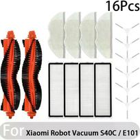 Tinka Xiaomi Robotiniam Dulkių Siurbliui S40C E101 Priedai Ritininis Pagrindinis Šoninis Šepetėlio Dangtelis Filtras Mopas 16pcs white