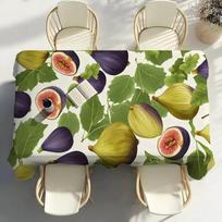 Super Sweet Fig Fruit Table Cloth Home Party Picnic Dining Room Kitchen Patios Stain-Proof Polyester Table Cloth 100x140cm beige