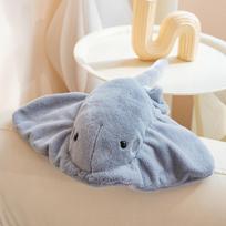 Kawaii Baby Stingray Plushie Ultra Soft Manta Ray Stuffed Animal Fluffy Sea Creature Toy Ocean Aquarium Gift & Decor S-25cm pilka spalva