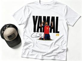 Lamine Yamal Grafika 2026 Ispanija Futbolo Gerbėjas Vasariniai Marškinėliai 100% Medvilnė Unisex Unisexs Unisexs Marškinėliai Y2k Apvali Kaklo Iškirptė Populiarūs Laisvalaikio Marškinėliai 4XL black