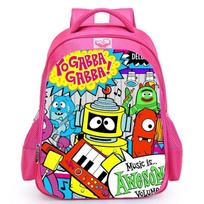 Mengqu Ip Yo Gabba Gabba Žemės Mokyklinė Kuprinė, Vaikų Svorio Mažinimo Animacinė Mokyklinė Kuprinė Red - small yellow