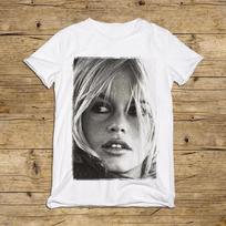 Brigitte Bardot Balti medvilniniai marškiniai Visų dydžių S-5XL Unisex H224 S gray