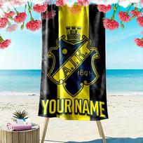 Custom Name AIK Print Beach Towel, Large Soft Quick Dry Towel for Beach Camping Swimming_xia 70cmx140cm(27x55inch) black