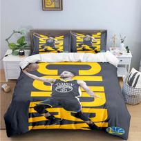 Fashion Basketball Star S-Stephen C-Curry  Print Bedding Sets Bed Supplies Set Duvet Cover Bed Comforter Set Bedding Set Gift 135x200cm yellow