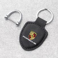 For Porsche 918 911 718 Taycan Panamera Cayenne Boxster Cayman  Suede Car Emblem Key Chain Ring Holder Car Keychain Accessories PS4 gray