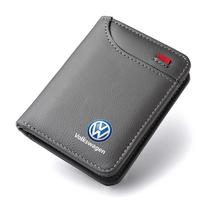 PU odos automobilio vairavimo dokumentų krepšys ID Pasas Kortelės Piniginė Kortelių dėklas Volkswagen Vw R Passat Jetta Polo Touran Golf RLine Ht4 pilka spalva