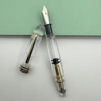 New Large MAJOHN P140 NO.8 F/M Nib Acrylic Piston Transparent Fountain Pen Ebonite Feed Large Capacity Ink Writing Luxury Pen (as the picture,Only Nib) gray