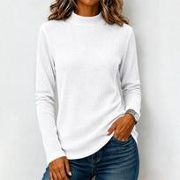 Women's Casual Long Sleeve Neck T-Shirt XL balta