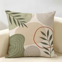Boho žalias abstraktus pagalvės užvalkalas Patvarus hipoalerginis ekologiškas linas Trumpas pagalvės užvalkalas Skalbiamas 30cmx30cm(12x12Inch) beige