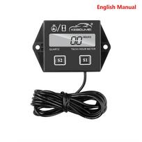 Skaitmeninis variklio greičiamatis Variklio valandų skaitiklis Tachometras RPM LCD ekranas 2/4 taktų Dviratis Motociklo priedai 1Pcs-English Manual