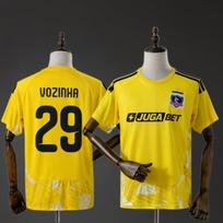 2026 Nauji Colo-Colo Geltoni Vartininko Marškinėliai Nr. 29 Vozinha greitai džiūstanti marškinė su ventiliatoriumi, trumpomis rankovėmis, futbolo treniruočių apranga, šeimos derinys XXXL yellow