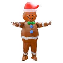 Christmas Snowman Inflatable Costume for Halloween Cosplay and Stage Performances One Size Adult brown