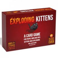 Exploding Kittens kortų žaidimas, pilna kolekcija su keliais papildymais, vakarėlio stalo žaidimas suaugusiems, šeimos vakaro dovana red