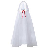 150cm/59in Witch Wizard Hooded Cloak Fairy Tale Cosplay Costume Cape Red Riding Hood  Kids/Adults White Plush Trim white