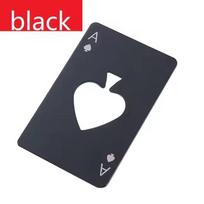Juodas pokerio kortos alaus butelių atidarytuvas, personalizuotas nerūdijančio plieno kreditinės kortelės butelių atidarytuvas, pikų tūzas, baro įrankis black