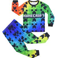 Vaikų ilgomis rankovėmis pižamos komplektas su Minecraft žaidimo paveikslėliais Berniukams Mergaitėms Šiltas miego drabužių komplektas 140 yards žalia