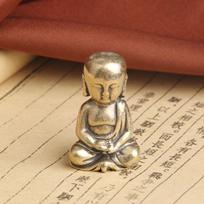 Brass Shakyamuni Buddha Statue Desktop Ornament Nafu Buddha Maitreya Buddha Decoration Antique Copperware Wholesale brown