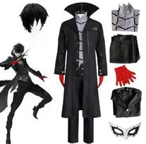 Anime Persona 5 Jokeris Cosplay Kostiumas Žaidimas P5 Lietaus Rūmai Lotusas Cosplay Pilnas Drabužių Rinkinys Pirštinė Kaukė Juodas Paltas Uniforma L black