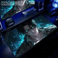 Large Black Anime Mouse Pad Attack on Titan Desk Mat Gamer Computer Mousepad Gaming Laptop Keyboard Mouse Mats Anti-slip Carpet 30cmx60cm