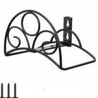 Garden Hose Holder with Screws | Decorative ornamental scroll pattern, Wall black