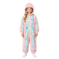 Big Kids Halloween Skeleton Hooded Costume for Boys Girls with Scythe 110 žalsvai mėlyna