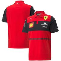 Vyriški lenktynių komandos polo marškinėliai, greitai džiūstantys, pralaidūs orui, F1 stiliaus, trumparankoviai, skirti autosporto gerbėjams S black