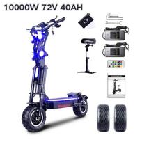 TOURSOR X14 Pro Elektrinis paspirtukas, Dvigubi 5000W varikliai, 72V 40Ah baterija, 80km/h, 120km nuotolis, 13 colių plačios padangos, Sulankstomas X14-1000W 72v 40ah*-