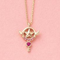 Anime Cardcaptor Sakura karoliai pakabukas 25-ojo jubiliejaus korta Captor 925 Sterling Sidabro papuošalai Moterų mergaičių Cosplay Rekvizitai Dovanos beige